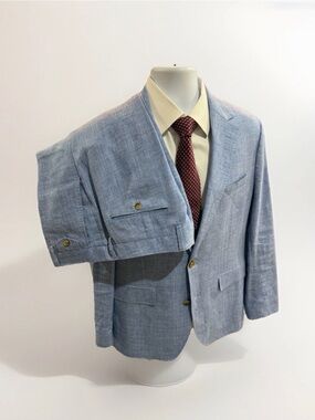 Bonobos Jetsetter Italian Linen 2 Piece Suit in Light Blue 40R and 34 pant